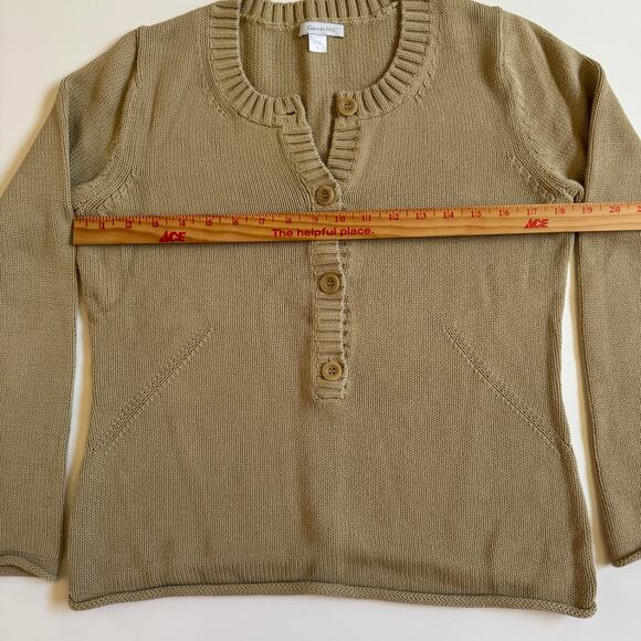 Garnet Hill Women's Button Front Crew Neck Knit Sweater Size Small EUC Pullover - Picture 6 of 10
